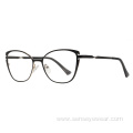 Luxury Bevel Metal Women Cat Eye Optical Frames